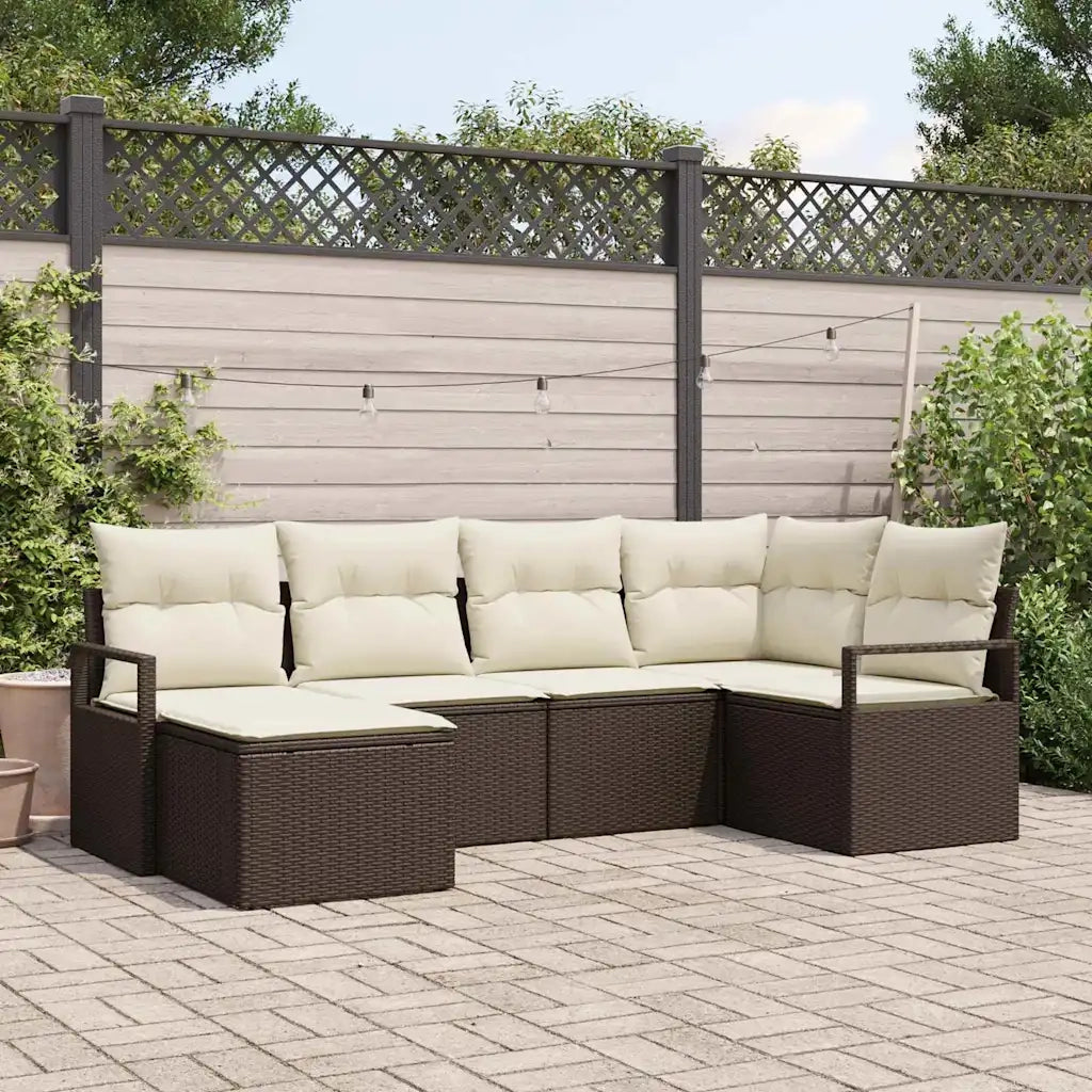 Set di divani 6 pcs Marrone polyrattan 3346448