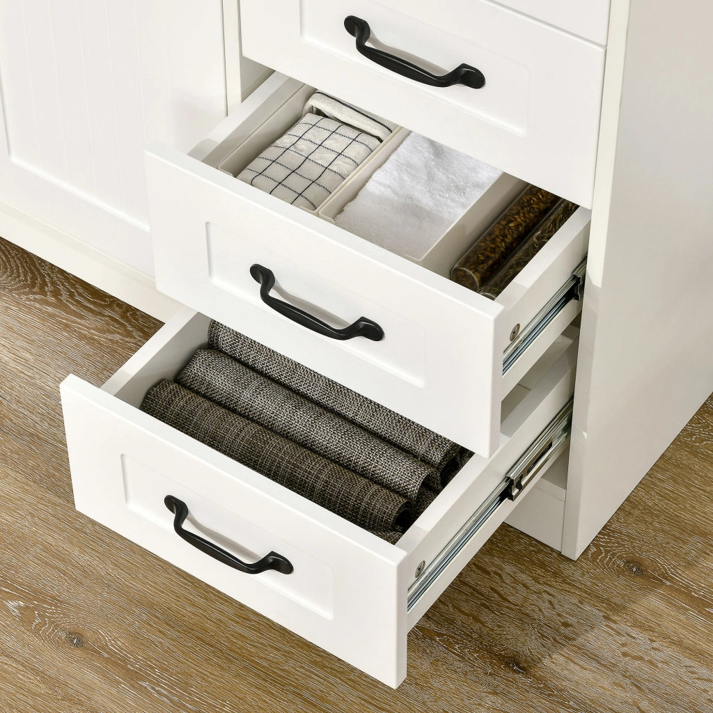 Cassettiera Moderna con 4 Cassetti e Anta ¨C Zephmum ¨C Bianco 105x40x76