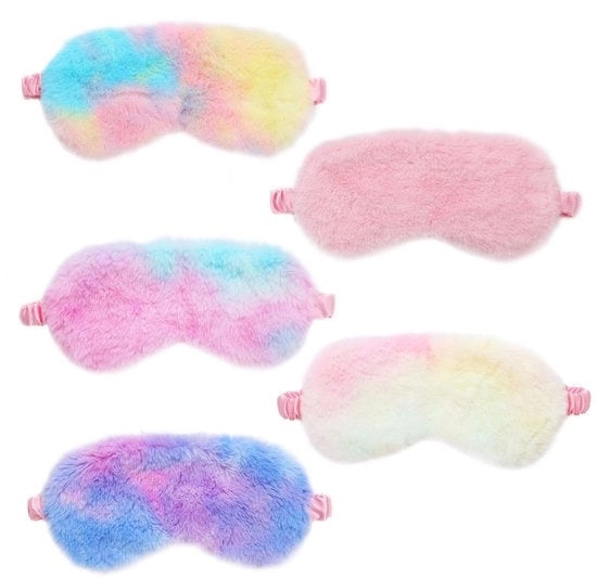 Occhiali da sonno in piuma 5 pezzi - Piuma occhiali da sonno per bambini - Blocco luce - Accessorio da viaggio - Cinturino elastico