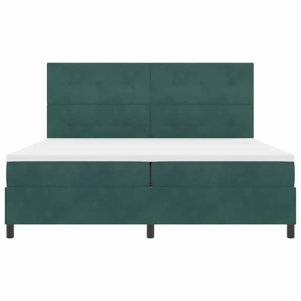 Letto a molle con materasso Verde Scuro 200 x 200 cm Velluto 3339857