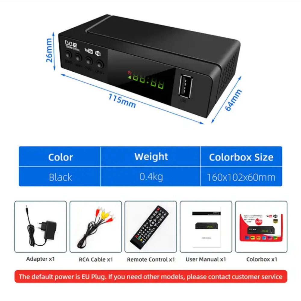 Trade Shop - Ricevitore Digitale Terrestre Decoder Tv Scart Mpman Dvb-t 2012 Telecomando Usb -