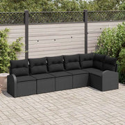 Set Divano da Giardino con cuscino 6 pcs Nero Poly Rattan 3346063