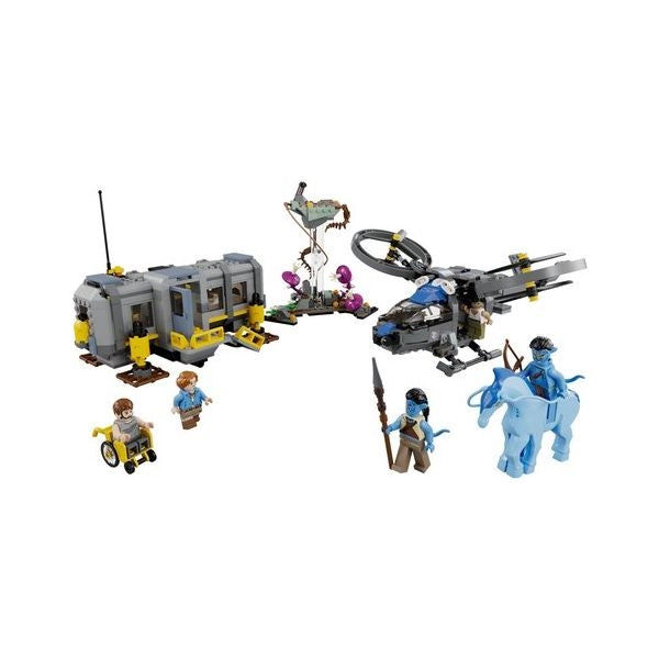 Lego avatar 75573 montagne fluttuanti: sito 26 e samson rda, giochi per bambini con 5 minifigure ed elicottero giocattolo
