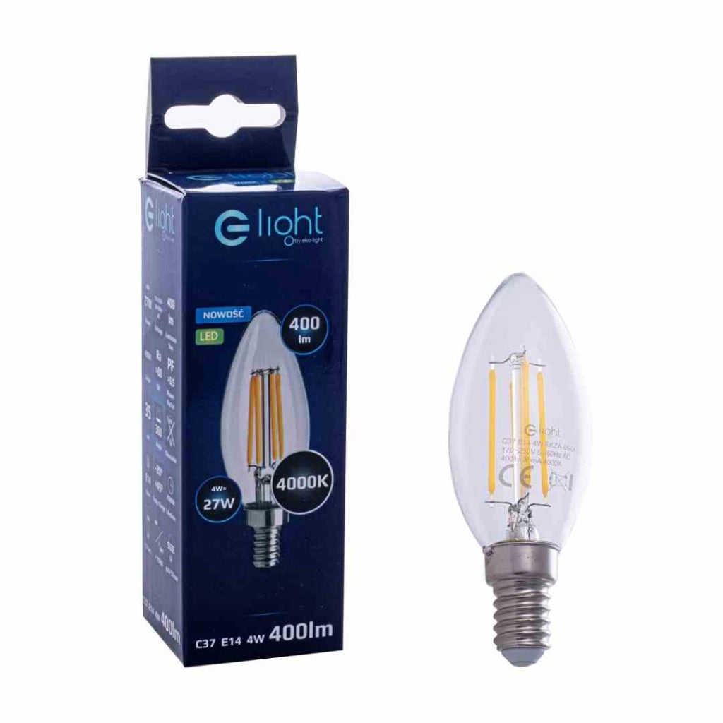 Lampadina LED Filament 4W E14 4000K 470lm Eko-Light