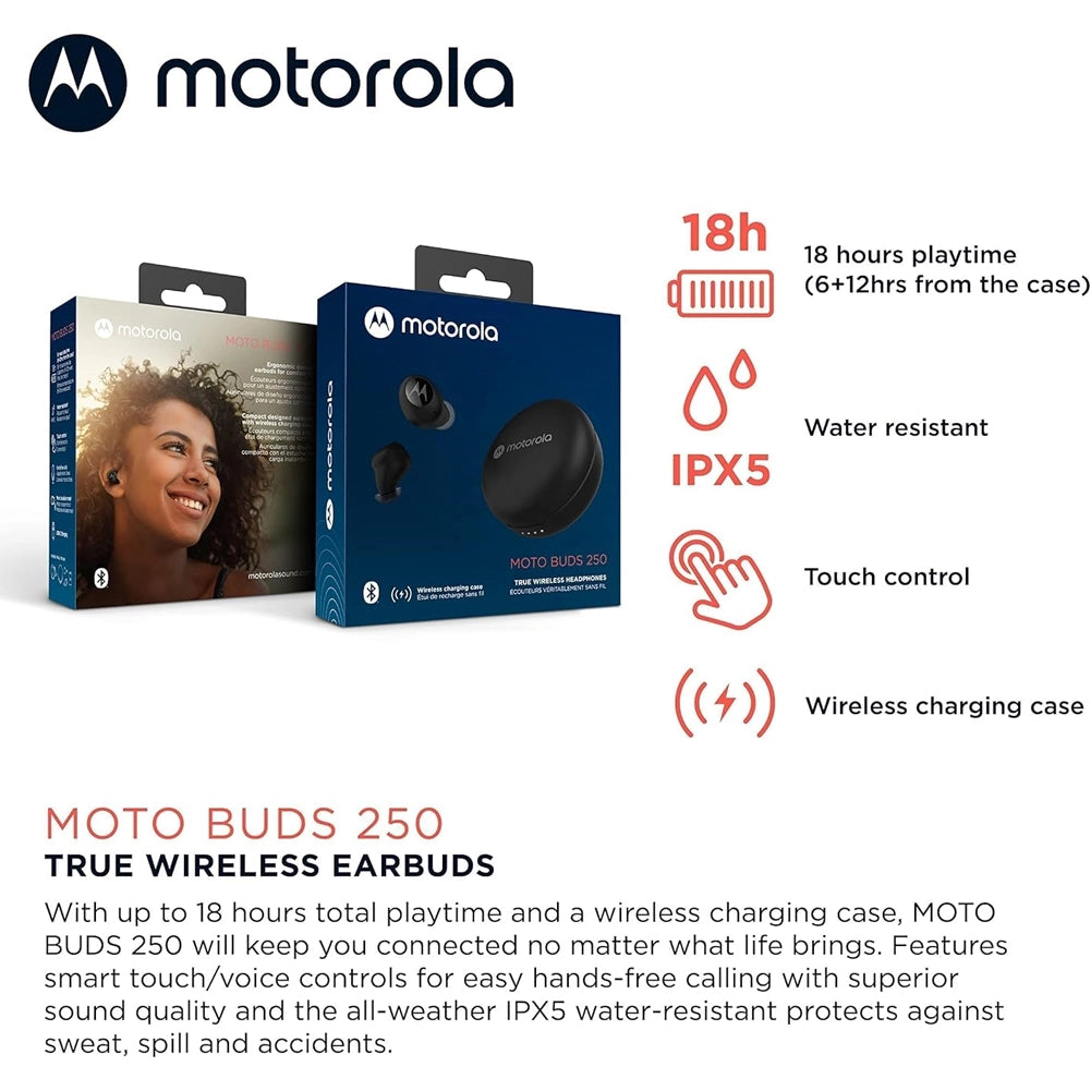 Motorola Sound Auricolari Senza fili Moto Buds 250 In-ear Tecnologia Qi