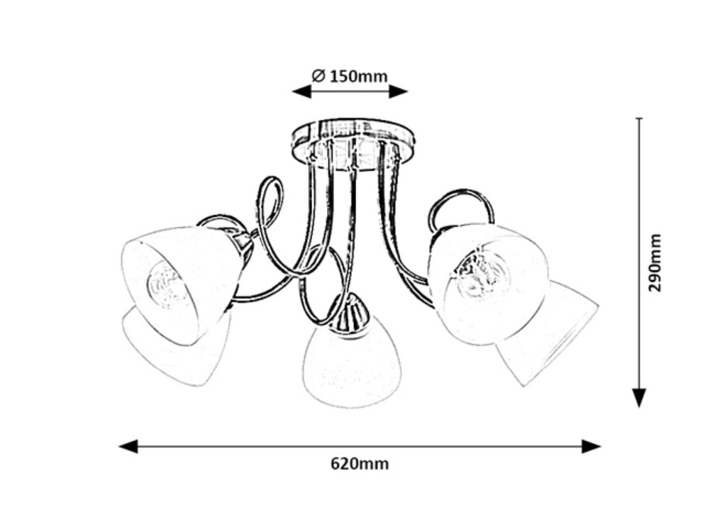 Lampada da soffitto Palomina 5 luci bronzo Rabalux