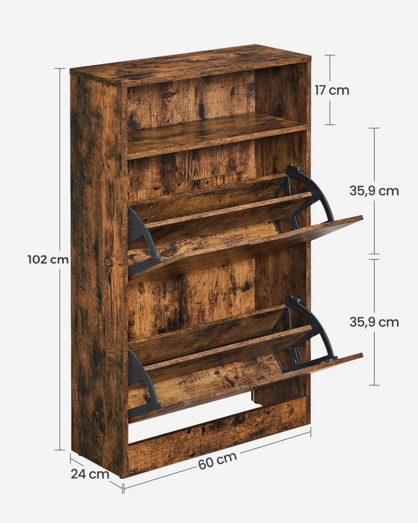 Scarpiera rustica VALORA con 4 ripiani per corridoio LBC040X01
