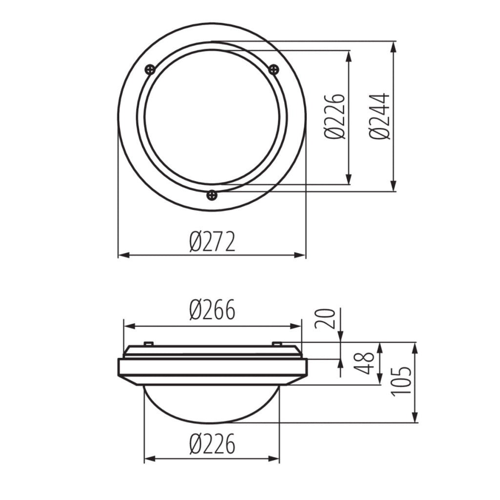 Kanlux MARC plafoniera rotonda bianca 24cm E27 IP54