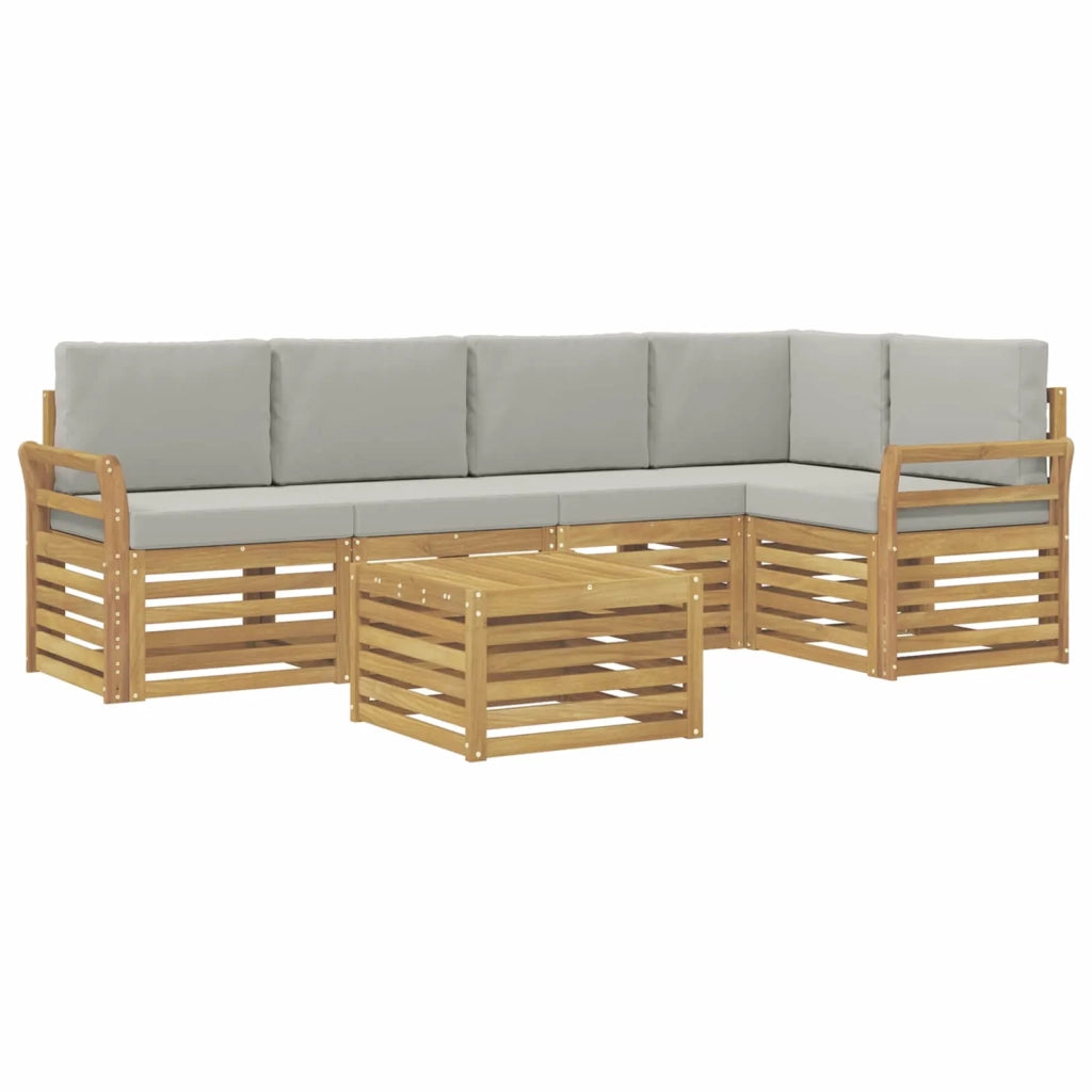 Set di divani da esterno 6 pcs Bianco e Grigio Chiaro 3391876