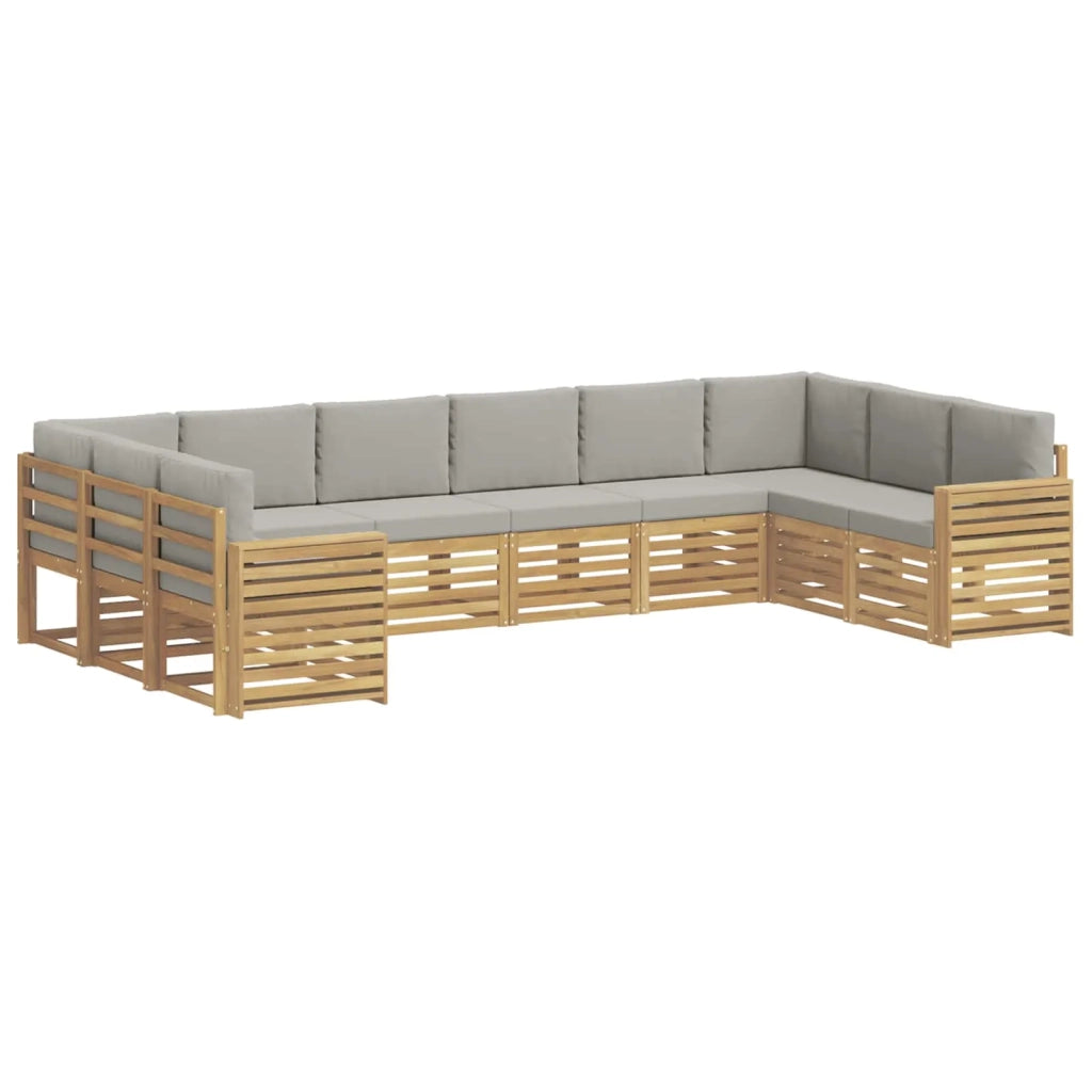 Set di divani da esterno 10 pcs Bianco e Grigio Chiaro 3392591
