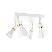 Plafoniera Loreta Struhm bianca 4 luci orientabili E14 oro