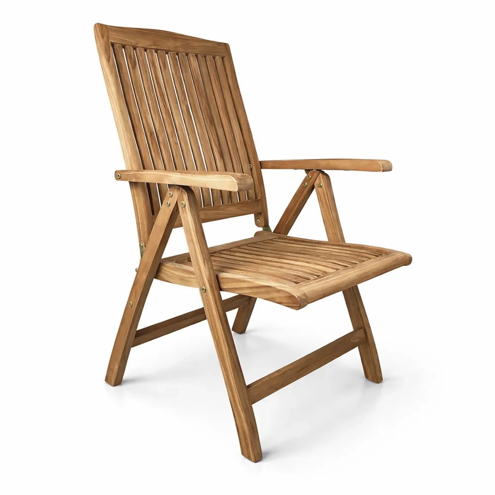 Sedia Pieghevole con Braccioli in Teak - Bali