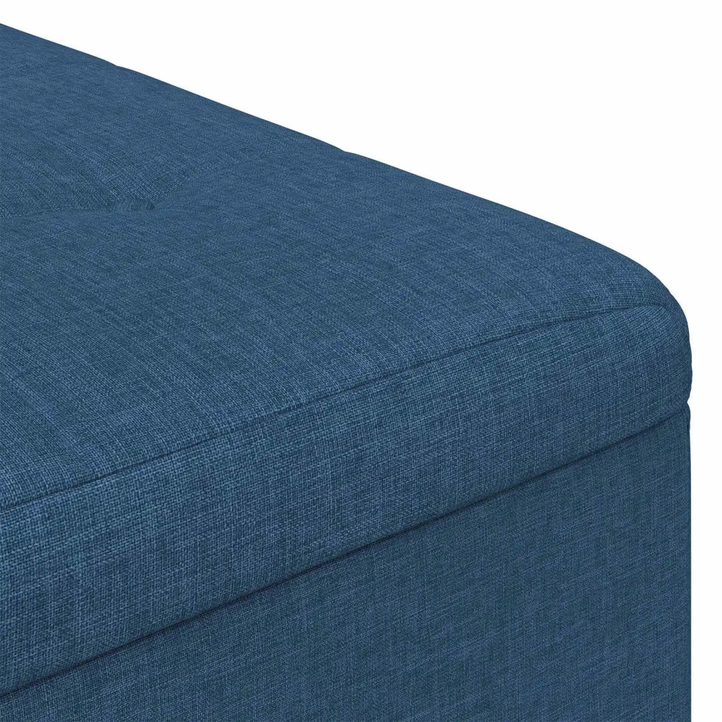Pouf contenitore con cuscino Blu 80 x 80 x 45 cm Tessuto 876838