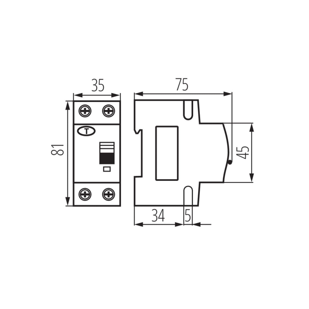 Interruttore differenziale 2P 6kA TH35 KRO6 Kanlux
