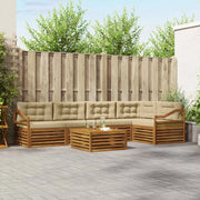 Set di divani da esterno con cuscino 6 pcs Naturale e Beige 3373518