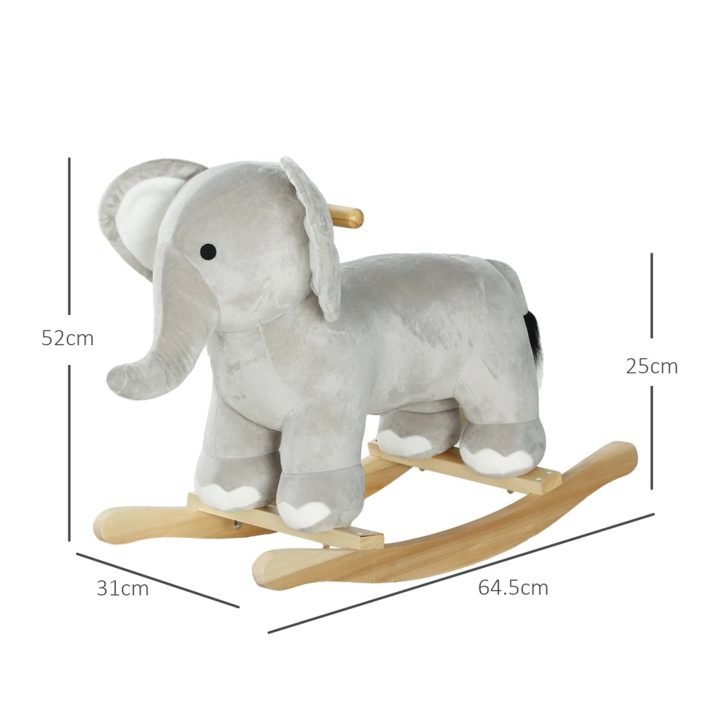 Cavallo a Dondolo Elefante per Bambini con Suoni ¨C Minimal ¨C Grigio