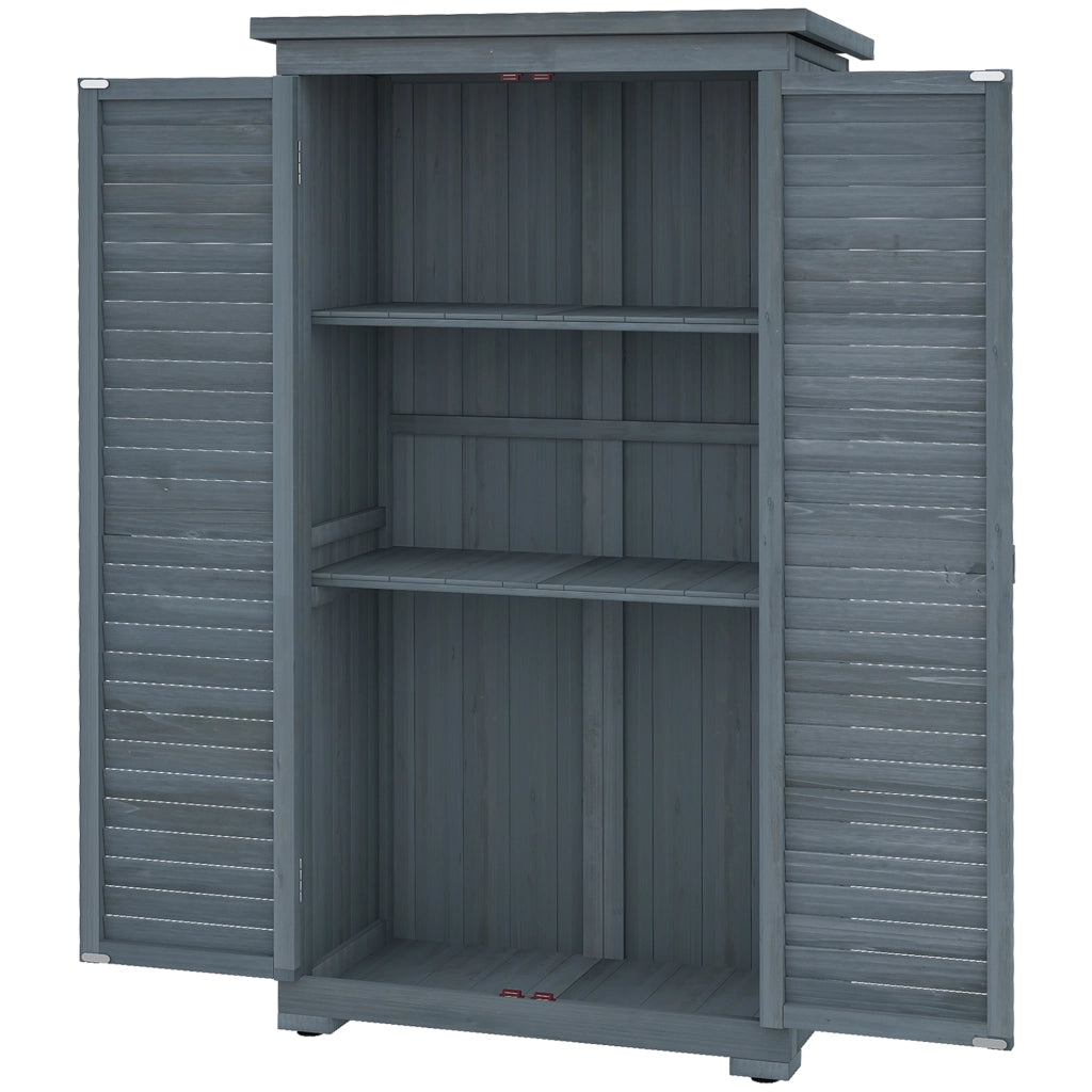 Armadio da giardino in legno ¨C Minimal ¨C grigio 87x47x160