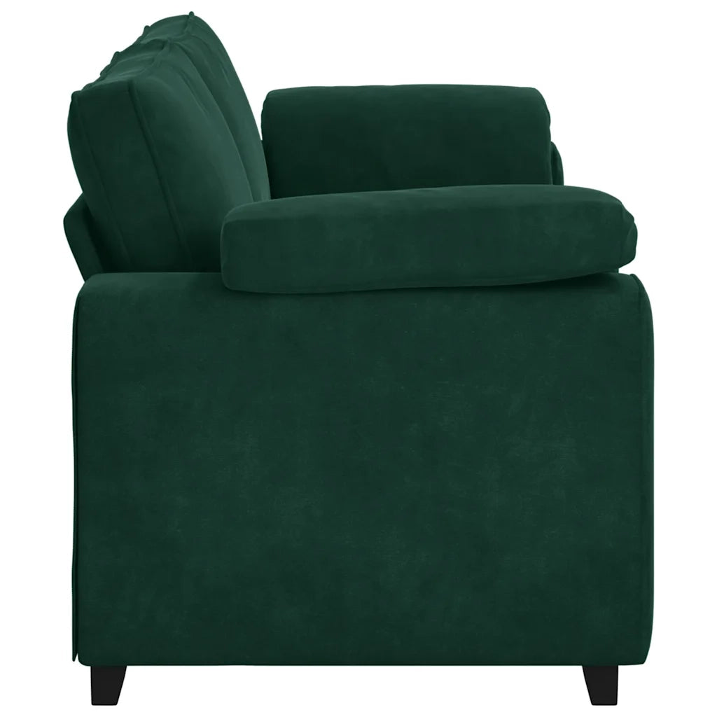Divano a 3 Posti-Sofa 3 Posti Verde Scuro 178 cm in Velluto