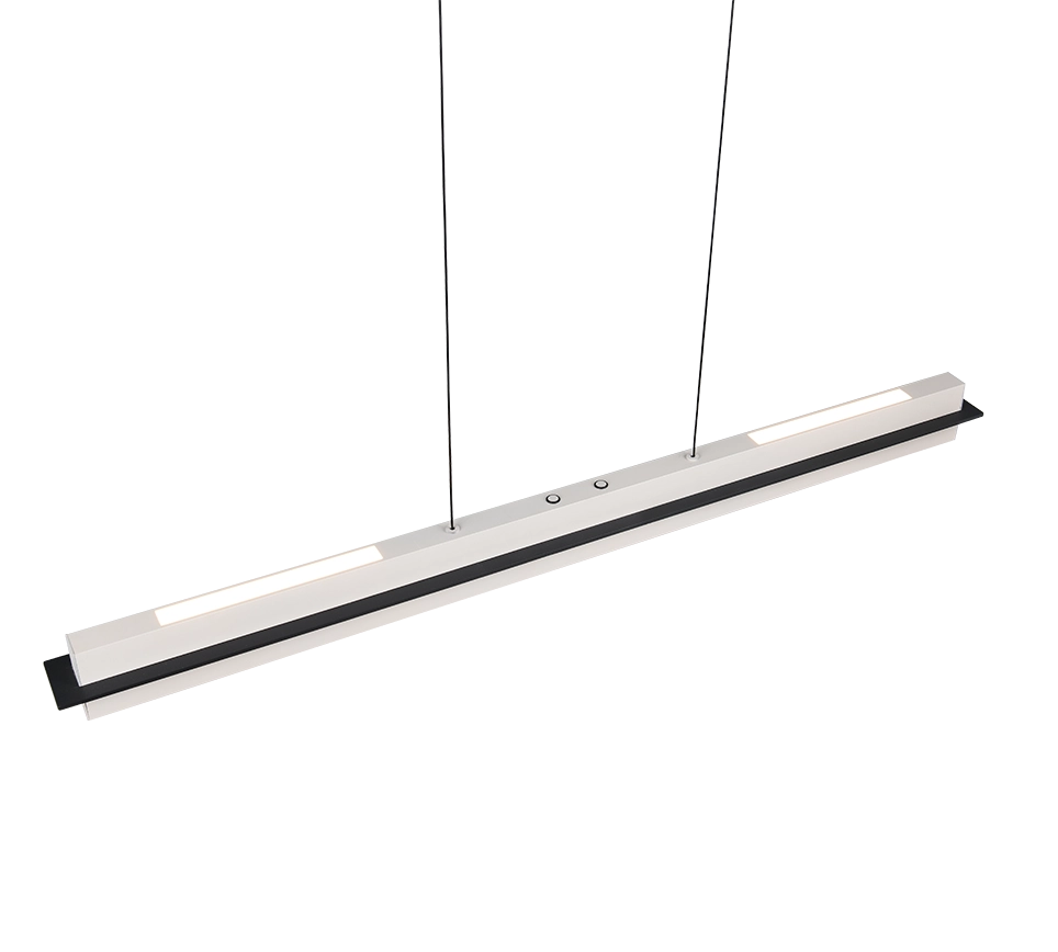 Lampada a sospensione LED, metallo, grigio caldo, L 95 cm, Emerson