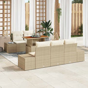 Set da Pranzo per Giardino con cuscino 6 pcs Beige e Crema 3349903