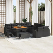 Set Divano da Giardino 13 pcs Nero polyrattan 3361664