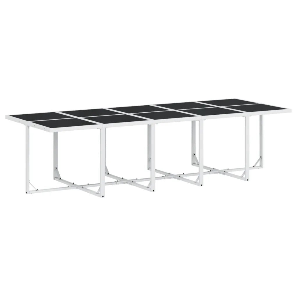 Set da Pranzo da Giardino 15 pz con Cuscini Bianco in Textilene 3295111