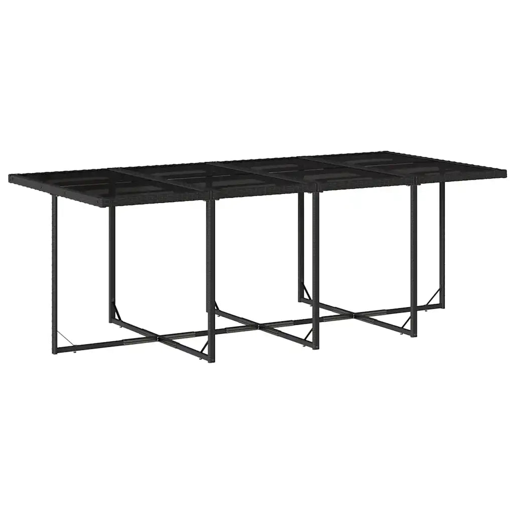 Set da Pranzo da Giardino 13pz con Cuscini Nero in Polyrattan 3211338