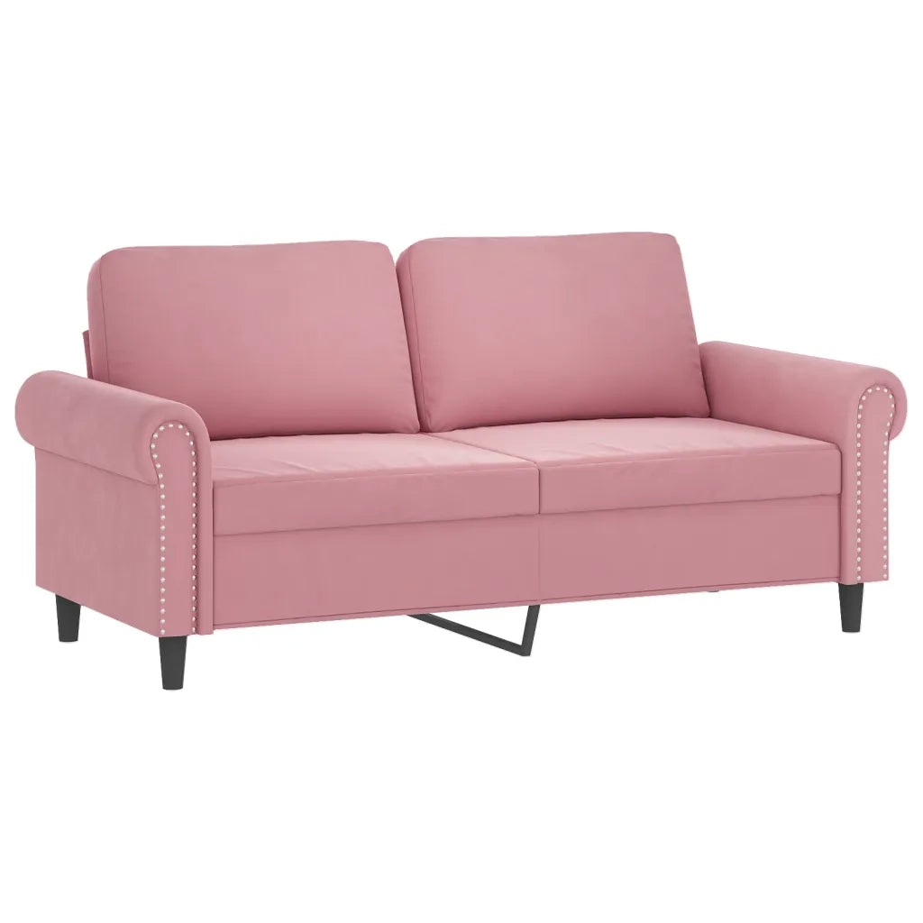 Divano a 2 Posti con Cuscini Rosa 140 cm in Velluto 3200948
