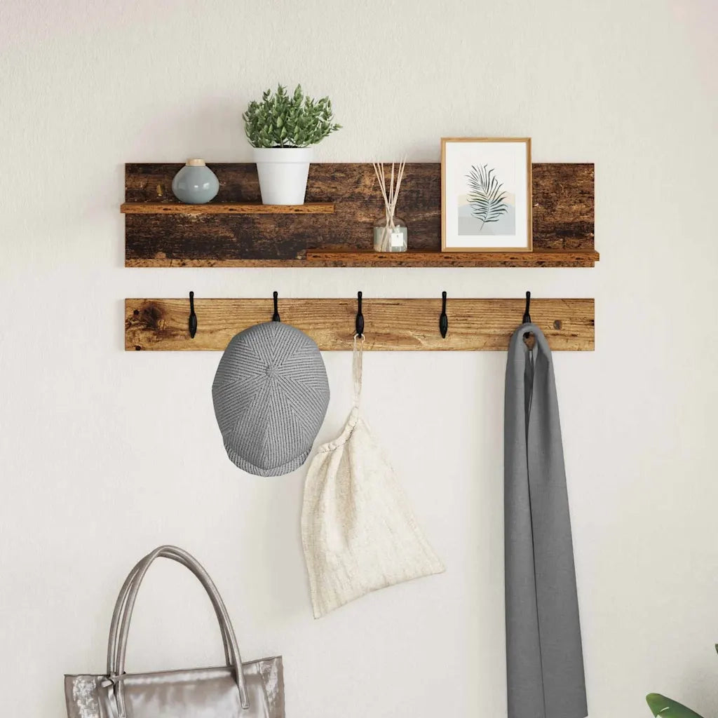 Appendiabiti a muro Legno vecchio 90 x 15 x 36 cm 874425