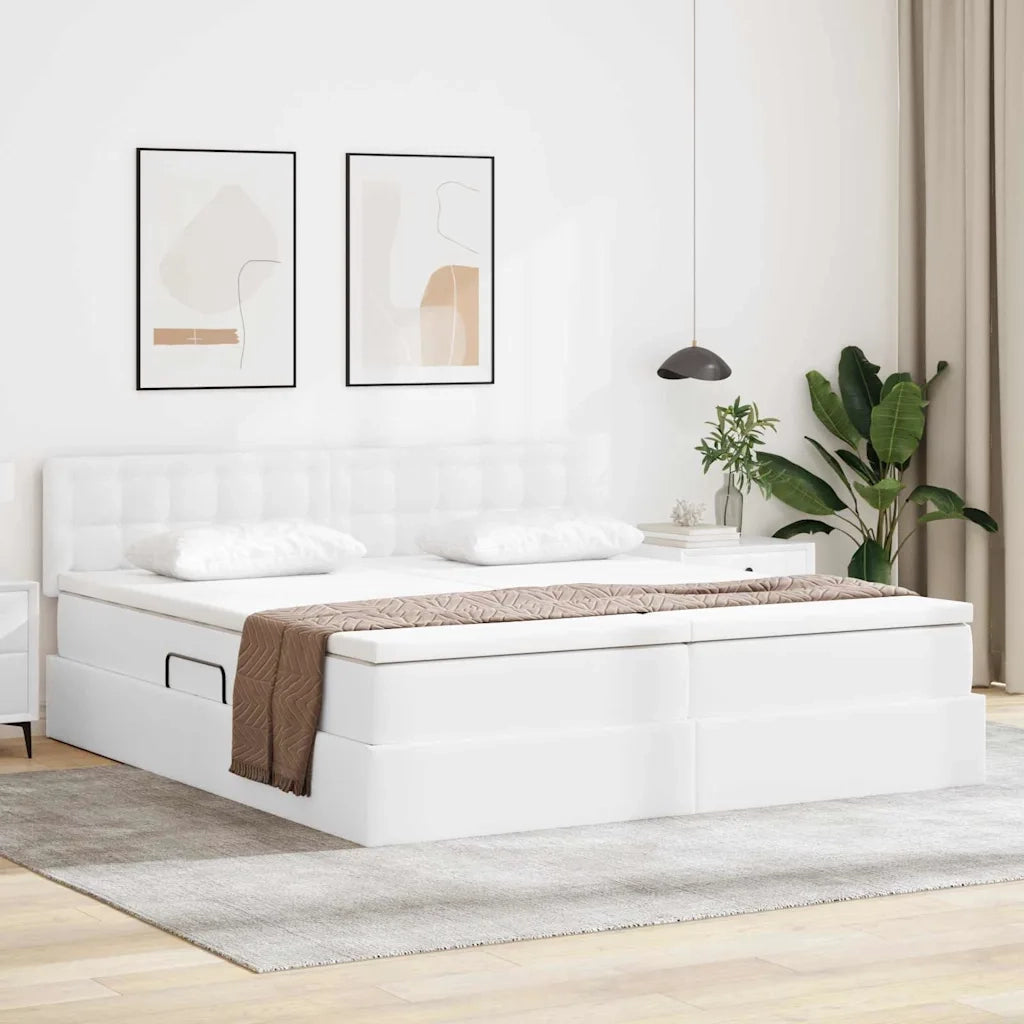 Letto con contenitore e LED con led Bianco Puro 180 x 200 cm 3371542