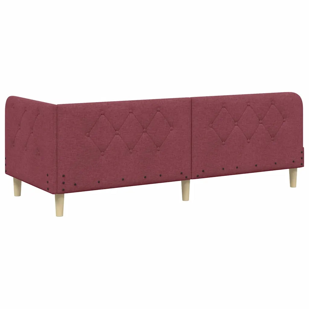 Cornice del letto ad angolo Rosso Vino 80 x 200 cm Tessuto 42016556