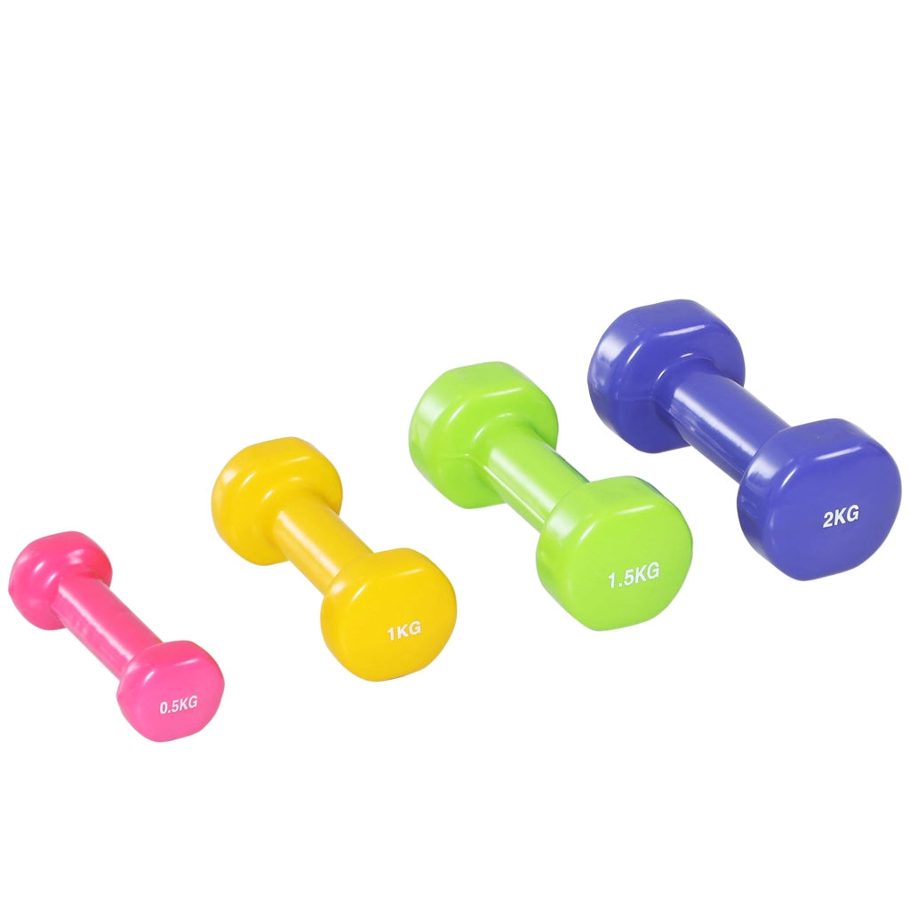 Set Manubri 10kg con Valigetta ¨C Xylo ¨C 4 Paia Colorati 2x0.5kg 2x1kg 2x1.5kg 2x2kg