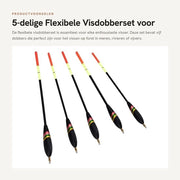 Set di esche a 5 pezzi - Distrattori flessibili - Perfetti per la pesca del pesce persico - Capacità di carico 2,5 g - Colori forti - Adatti per lago/fiume/vivai - Distrattori