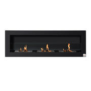 Camino Bioetanolo da Parete ¨C Xylo ¨C 3 Bruciatori 3L, Acciaio Inox Nero 120x15x40cm