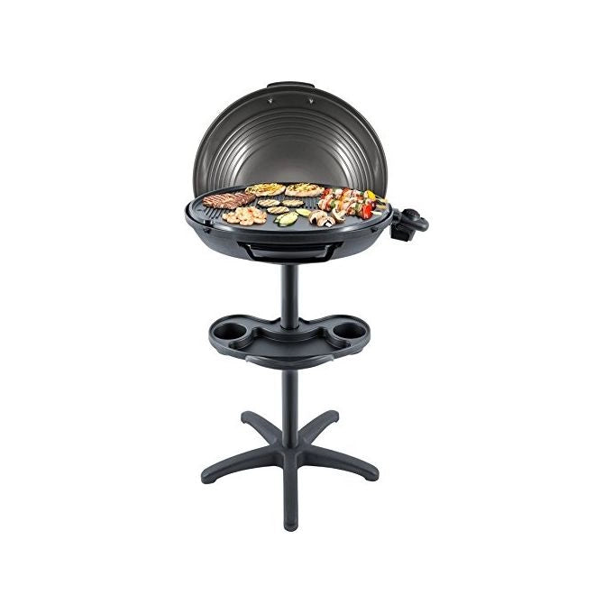 Steba VG 325 BBQ Grill Griglia Elettrica 2000 W Piastra XXL 48 cm Rimovibile con Coperchio Piegevole colore Nero Grigio
