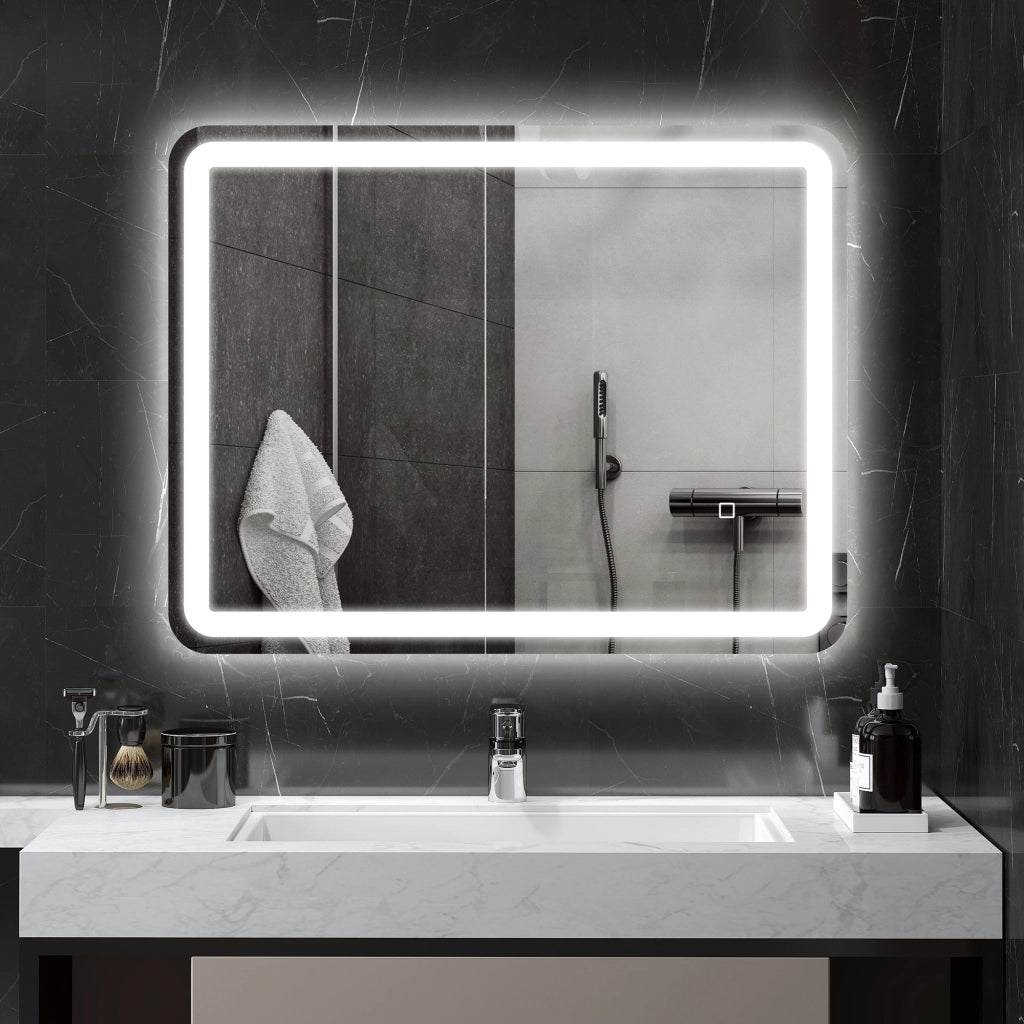 Specchio da Bagno con Luci LED ¨C zephmum ¨C Bianco 70x90 cm IP44