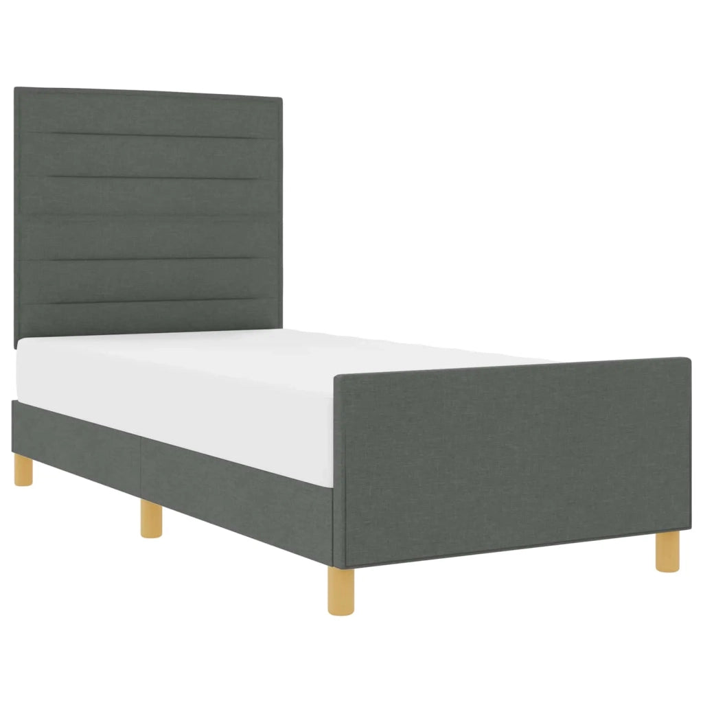 Struttura del letto-Giroletto Grigio scuro 80 x 200 cm Tessuto 406495
