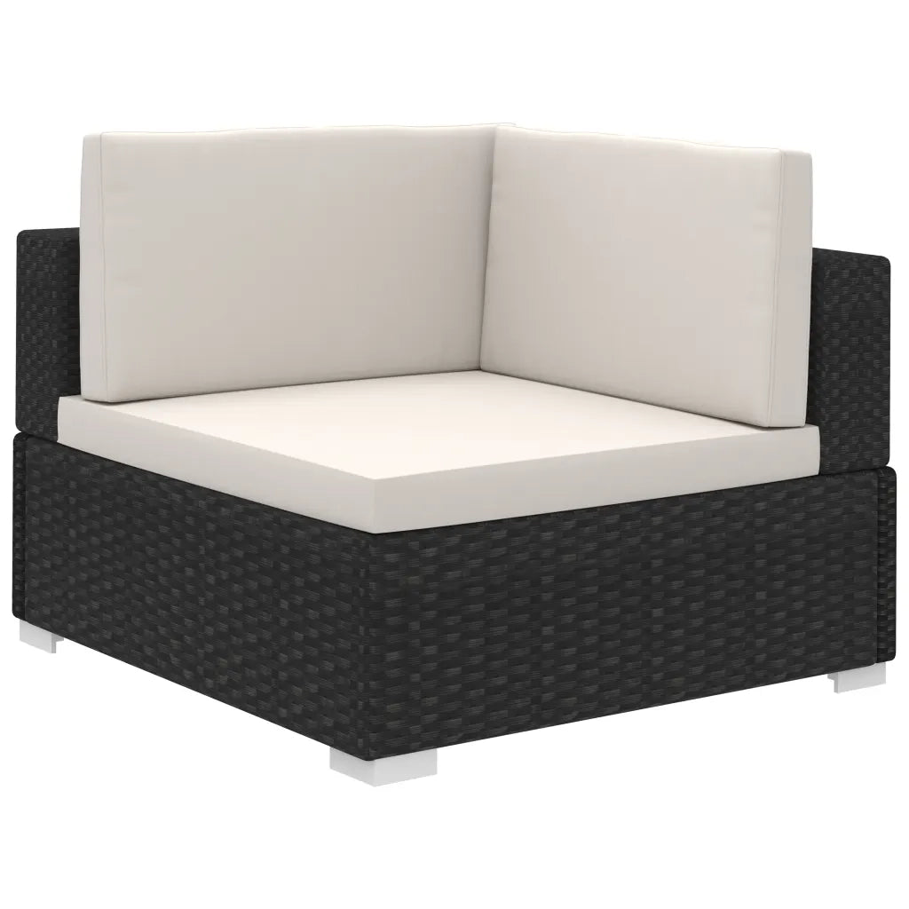 Set Divani da Giardino 12 pz con Cuscini in Polyrattan Nero 41263