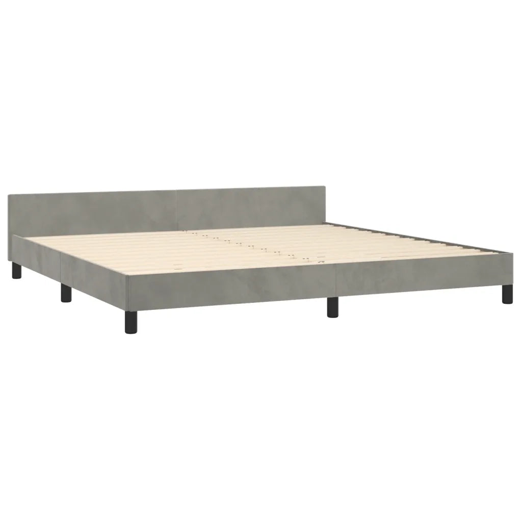 Giroletto senza Materasso Grigio Chiaro 200x200 cm Velluto