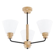 Plafoniera moderna WOODY legno nero bianco 3xE27 Alfa