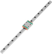 Binario Lineare in Acciaio 200mm - Binario Guida - Banchina di Guida - Blocco di Supporto - Piastra di Supporto - Smalto Anticorrosivo - Fori Preborati