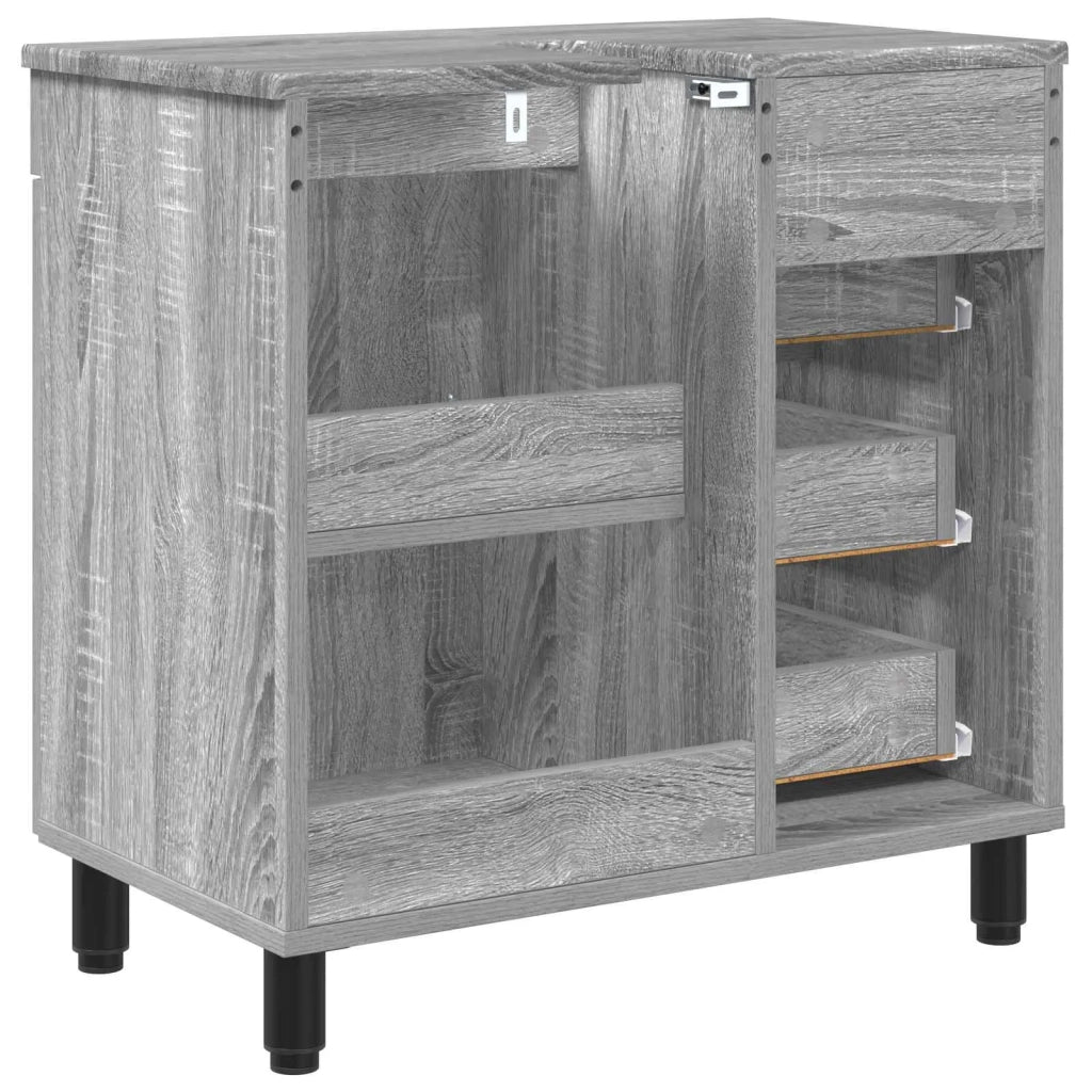 Mobiletto da bagno Sonoma grigio 60 x 35 x 60 cm 889381