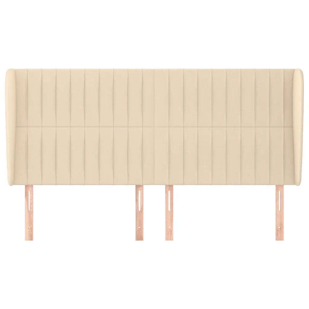 Testiera ad Orecchio-Testata con Orecchie Crema 203x23x118/128 cm in Tessuto 407789