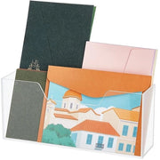 Organizzatore per Tavolo in Acrilico - Brievenstandaard - Posthouder - Opslag per Lettere - Materiale Luxe Transparante - Dimensioni 22,9 x 5,8 x 9,9 cm - Letteraio