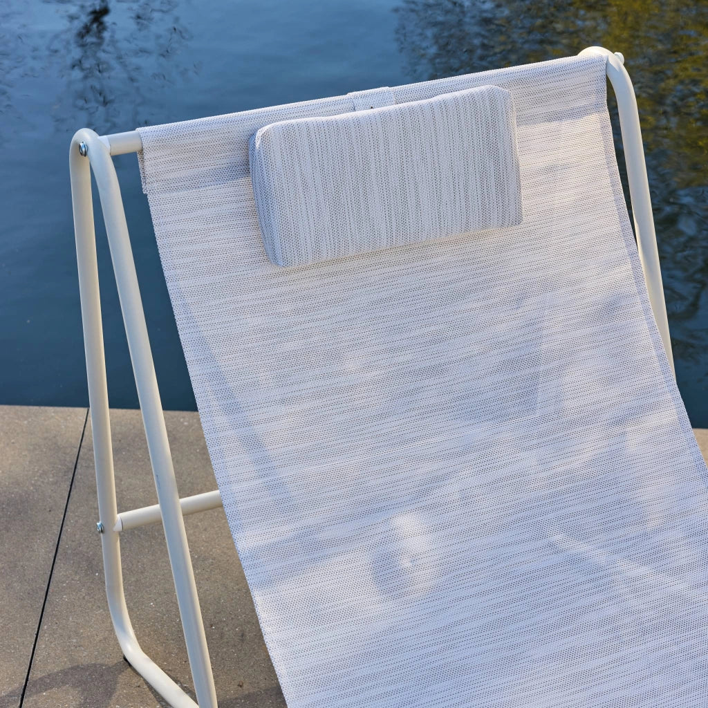Salotto da giardino con tavolo rotondo in acciaio, 2 posti, beige
