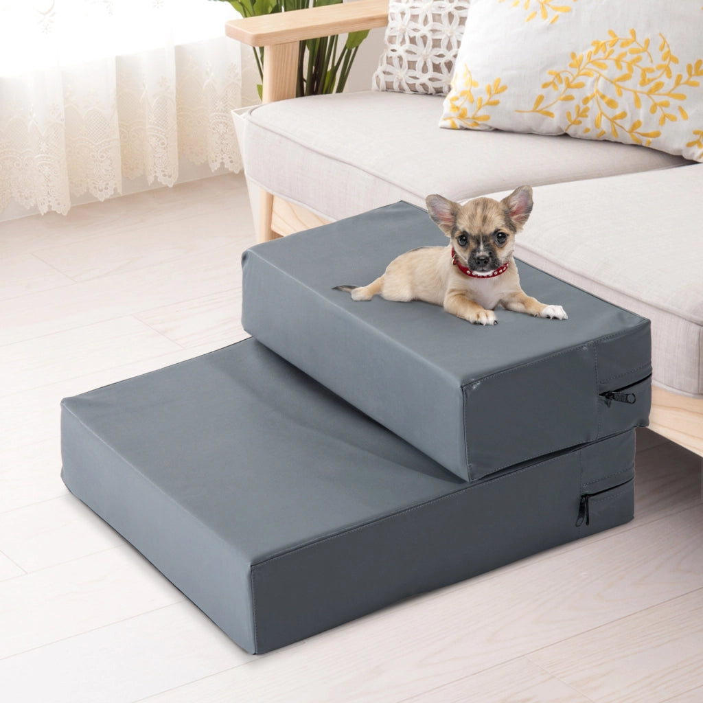 Scala per animali domestici pieghevole 2 gradini ¨C Minimal ¨C Grigio 20 cm