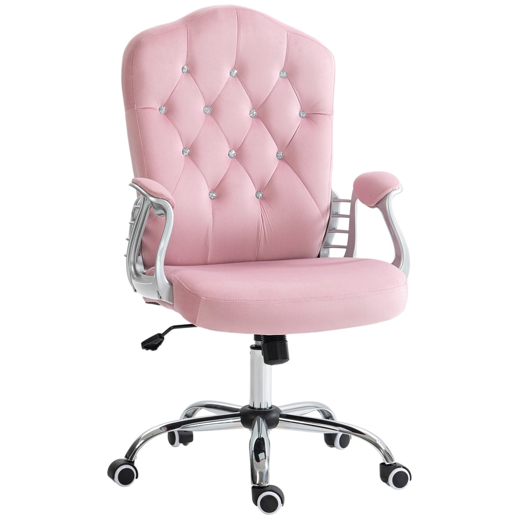 Sedia da ufficio ¨C Minimal ¨C Schienale regolabile altezza variabile velluto rosa