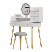 Vicco Tavolo da toeletta Bianco 100 cm con specchio LED e sgabello
