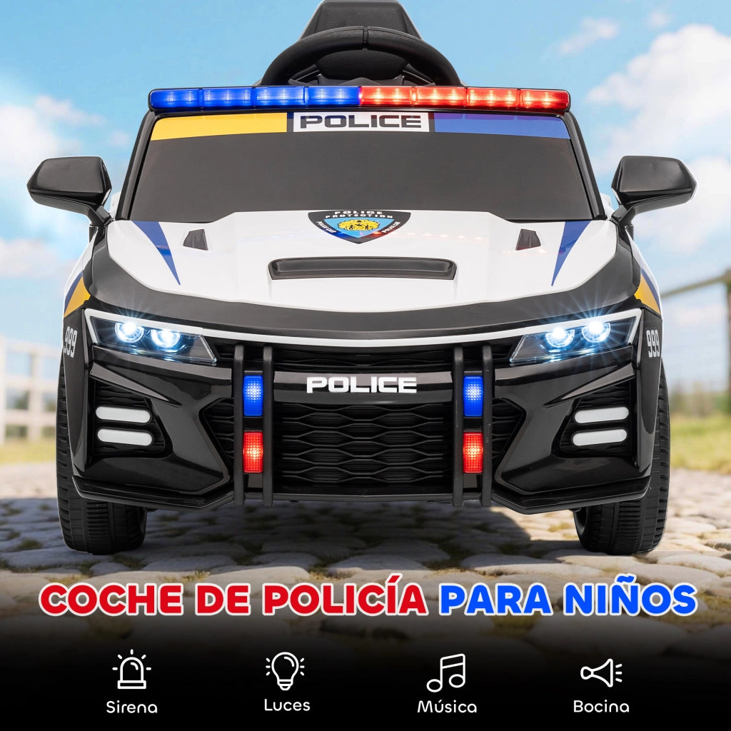 Auto Polizia Elettrica per Bambini ¨C zephmum ¨C Multicolor 96x60x45cm
