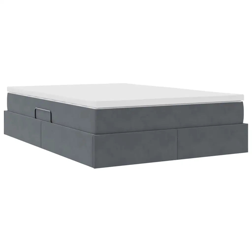 Letto con contenitore e materasso Grigio scuro 140 x 200 cm 3370306